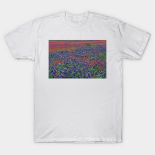 Sand Bluebonnet And Paintbrush Flowers T-Shirt